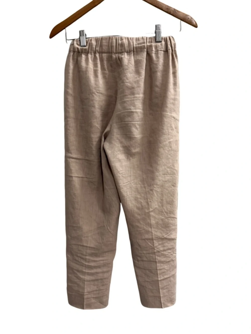 Babaton Linen Blend Drawstring Pants Beige Relaxed Minimalist Size Small